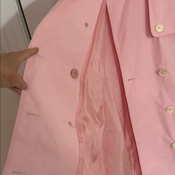 Like new! Ralph Lauren Double-breasted fully lined pink raincoat, size L - Picture 7 of 16